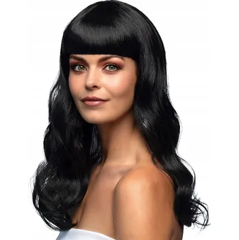 Karnevalová paruka Boland paruka dlouhé vlasy černá s ofinou