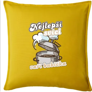 Polštář Nejlepší svíci vaří babička - Polštář 50x50 - 50x50 - Pouze potah ( Žlutá )