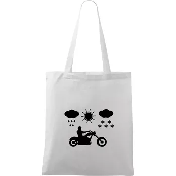 Motorkář za každého počasí - chopper - Taška bavlněná - 42 x 38 cm ( Bílá )