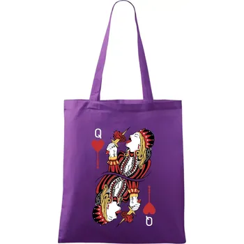 Srdcová Královna kreslená (Pecka Design) - Taška bavlněná - 42 x 38 cm ( Fialová )