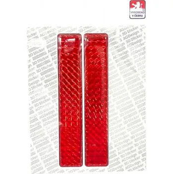 Odrazka červená samolepící pružná 2,5x14cm, 2ks