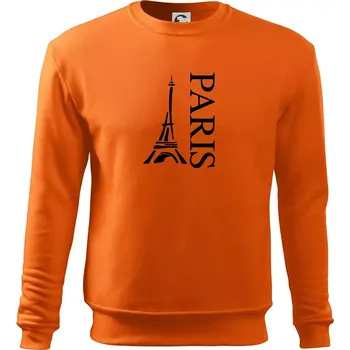 Pánská mikina Paris nápis Eiffelovka na výšku - Mikina Essential pánská - L ( Oranžová )
