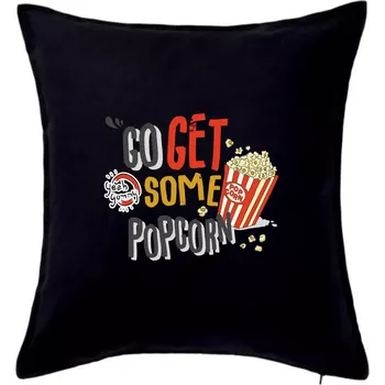 Polštář Go get some popcorn - Polštář 50x50 - 50x50 - Pouze potah ( Černá )