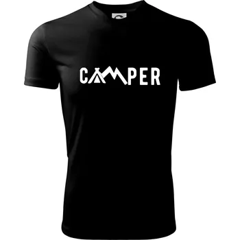 Camper nápis - Dětské triko sportovní (dresovina) - 146 cm/10 let ( Černá )