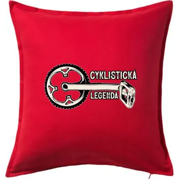 Polštář Cyklistická legenda - Polštář 50x50 - 50x50 - Včetně výplně ( Červená )