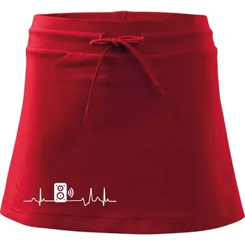 Dámská sukně Ekg reprobedna - Sportovní sukně - two in one - S ( Červená )