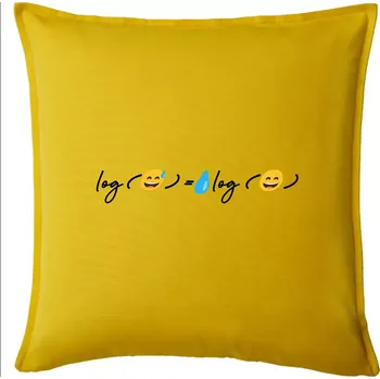 Polštář Matematika - The Power Of Log - Polštář 50x50 - 50x50 - Pouze potah ( Žlutá )