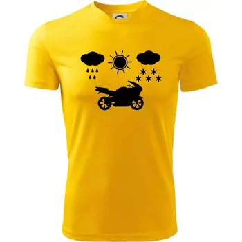 Chlapecké tričko Motorkář za každého počasí - silnice - Dětské triko sportovní (dresovina) - 146 cm/10 let ( Žlutá )