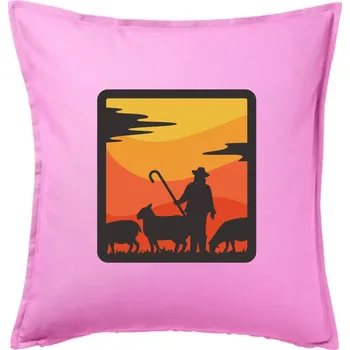 Polštář Pastevec ovcí - čtverec - Polštář 50x50 - 50x50 - Pouze potah ( Růžová )