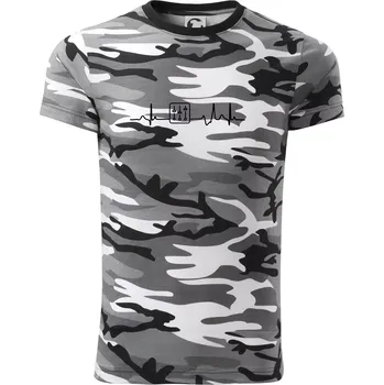 Pánské tričko Ekg zvukař - mixpult - Army CAMOUFLAGE - XS ( Šedý maskáč )