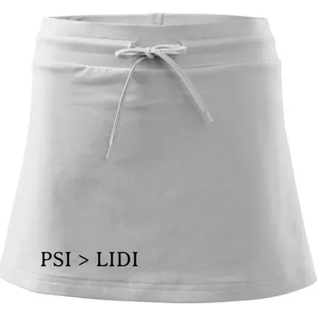 Dámská sukně Psi > Lidi - Sportovní sukně - two in one - S ( Bílá )