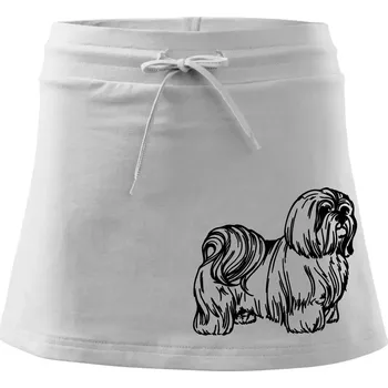 Dámská sukně Shih-tzu - chlupatý - Sportovní sukně - two in one - S ( Bílá )