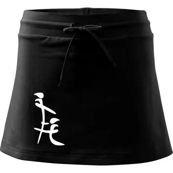 Dámská sukně Čínský znak - Sportovní sukně - two in one - L ( Černá )