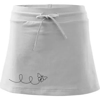 Dámská sukně Dráha letu motýla - smyčka - Sportovní sukně - two in one - S ( Bílá )