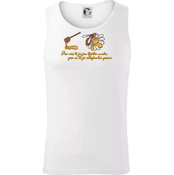 Včela - lžička medu - Tílko pánské Core - L ( Bílá )