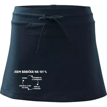 Dámská sukně Jsem babička na 101 procent - Sportovní sukně - two in one - M ( Námořní modrá (velmi tmavá - téměř černá) )