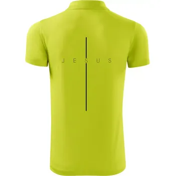 Pánská košile Jesus nápis v kříži - Polokošile Victory sportovní (dresovina) - 3XL ( Limetková )