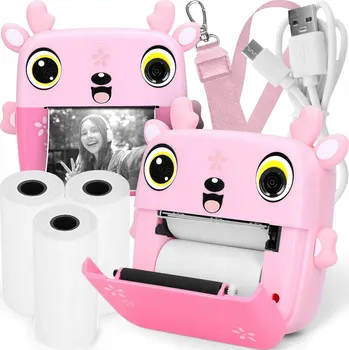 Digitální fotoaparát Fotoaparát Kanza DRUKUŚ 3.0 PRO RŮŽOVÝ JELONEK MINI FOTOAPARÁT KANZA růžový