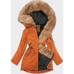 Oranžová dámská zimní bunda parka (CAN-588BIG) odstíny oranžové 52