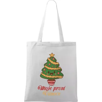 Moje první Vánoce stromek - Taška bavlněná - 42 x 38 cm ( Bílá )