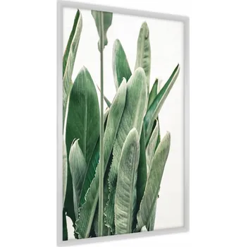 Obraz Plakát v rámu TROPICKÉ Dlouhé listy na pozadí 50x70