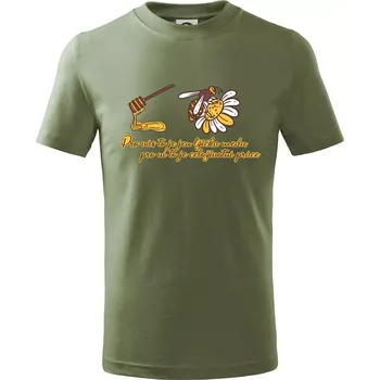 Dětská móda Včela - lžička medu - Tričko dětské bavlněné - 158 cm/12 let ( Khaki )