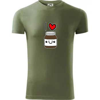 Pánské tričko I love nugeta - Viper FIT - Pánské zůžené tričko - 2XL ( Khaki )