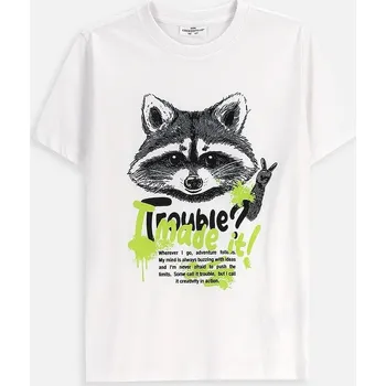 Chlapecké tričko Dětské bavlněné tričko Coccodrillo bílá barva, s potiskem, EVERYDAY BOY A ZC5143230VBA 00X, vel. 104