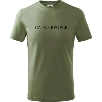 Dětská móda Cats > people - Tričko dětské bavlněné - 134 cm/8 let ( Khaki )