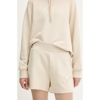 Dámské kraťasy Kraťasy Armani Exchange dámské, béžová barva, high waist, XW000598 AF11852 XW000598.AF11852 01X, vel. S