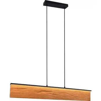 Trio Leuchten 355510130 KALEA - Stmívatelné závěsné dřevěné LED svítidlo, 39W, 4800lm, 3000K, šířka 110cm (Závěsný dřevěný lustr nad jídelní stůl s dotykovým stmívacím senzorem)