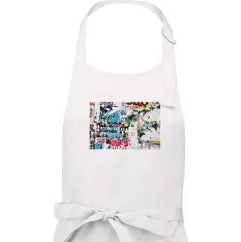 Kuchyňská zástěra Otrhaná nástěnka - Pánská zástěra na vaření - Univerzální velikost ( Bílá )