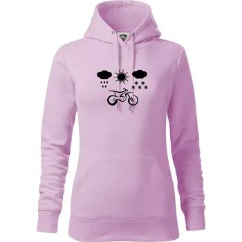 Dámská mikina Motorkář za každého počasí - enduro - Mikina dámská Cape s kapucí - S ( Orchid )