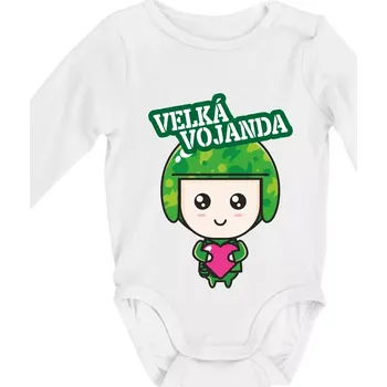 Velká vojanda - Body kojenecké s dlouhým rukávem - Dlouhý r. do 3 měs ( Bílá )