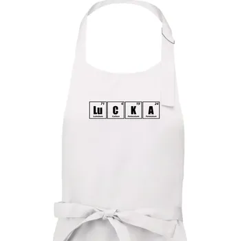 Kuchyňská zástěra Periodická tabulka LUCKA - Dámská zástěra na vaření - Univerzální velikost ( Bílá )