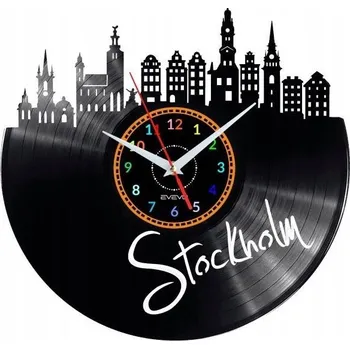 Hodiny STOCKHOLM DEKORATIVNÍ NÁSTĚNNÉ HODINY MODERNÍ VINYLOVÁ DESKA NA PREZ