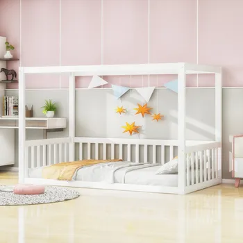 Postel Jednolůžková dřevěná postel Arhatreya 90x200 cm bílá