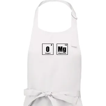 Kuchyňská zástěra Tabulka OMG O MG - Pánská zástěra na vaření - Univerzální velikost ( Bílá )