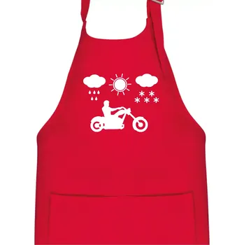 Kuchyňská zástěra Motorkář za každého počasí - chopper - Dětská zástěra na vaření - Univerzální velikost ( Červená )