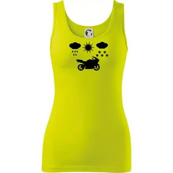 Dámské tričko Motorkář za každého počasí - silnice - Dámské tílko - L ( Limetková )