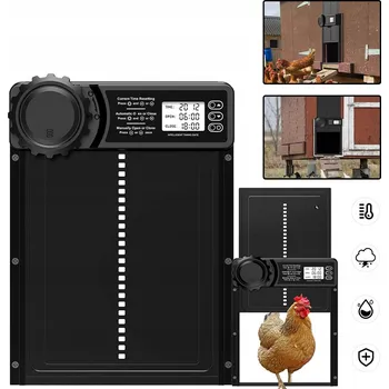 Elektrická Klapka Automatická Dvířka Do Kurníku S Časovačem Stop IPX6