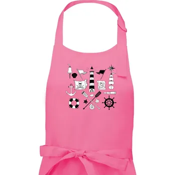 Kuchyňská zástěra Ikony - mořeplavec - Pánská zástěra na vaření - Univerzální velikost ( Růžová )