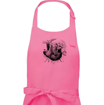 Kuchyňská zástěra Lenochod kreslený - Dámská zástěra na vaření - Univerzální velikost ( Růžová )