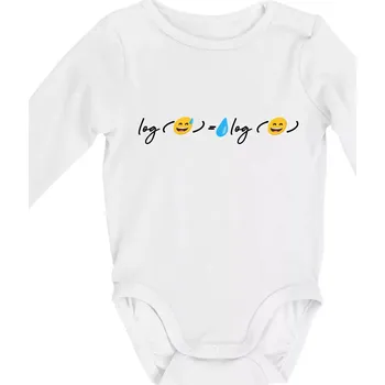 Kojenecký body Matematika - The Power Of Log - Body kojenecké s dlouhým rukávem - Dlouhý r. do 3 měs ( Bílá )