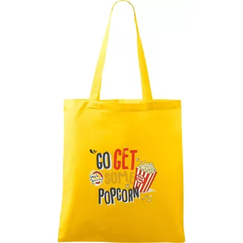 Nákupní taška Go get some popcorn - Taška bavlněná - 42 x 38 cm ( Žlutá )