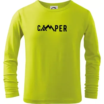 Dětská móda Camper nápis - Triko dětské Long Sleeve - 122 cm/6 let ( Limetková )