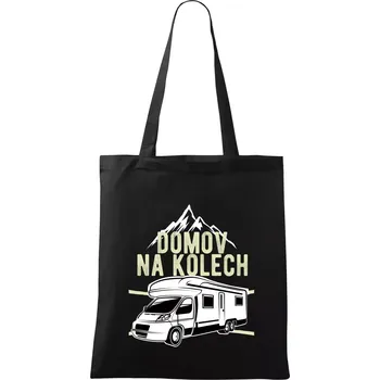 Domov na kolech - Taška bavlněná - 42 x 38 cm ( Černá )