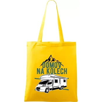 Domov na kolech - Taška bavlněná - 42 x 38 cm ( Žlutá )
