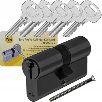 Vložka do dveří Vložka Yale Y600 30/40 s bezpečnostní spojkou, černá, 5 klíčů