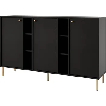 Komoda TOKYO 2 c | komoda 823 | 157,7 cm | černá grafit/zlatá